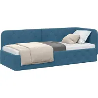 vidaXL Cadre de lit d'angle bleu 80 x 200 cm Velours