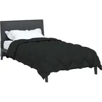 vidaXL Couette d'hiver noire 140 x 220 cm en microfibre