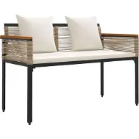 vidaXL Banc d'extérieur 2 places, 117 x 54 x 74,5 cm, en polyrotin
