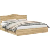 vidaXL Lit de rangement chêne Sonoma 180 x 200 cm bois composite