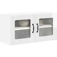 vidaXL Armoire murale en verre LUCCA, blanc brillant, 80 x 31 x 40 cm