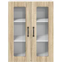 vidaXL Armoire murale en verre LUCCA, chêne Sonoma, 60 x 31 x 80 cm