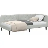 vidaXL Cadre de lit d'angle gris clair 90 x 200 cm Velours