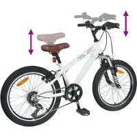vidaXL Vélo tout terrain 20 pouces, 6 vitesses, pour enfants de 5 à 8 ans, blanc