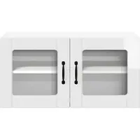 vidaXL Armoire murale en verre LUCCA, blanc brillant, 80 x 31 x 40 cm