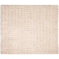 vidaXL Couverture en Fourrure de Lapin Synthétique 4 pcs Beige