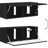vidaXL Ensemble de meubles TV mural 2 pcs Noir Bois composite