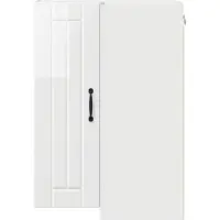 vidaXL Armoire d'angle murale LUCCA, blanc brillant, 57 x 57 x 80 cm