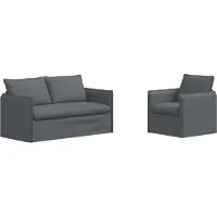 vidaXL Ensemble de canapés , 2 pièces, gris foncé, 156 x 82 x 85 cm, tissu