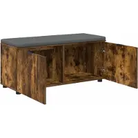 vidaXL Banc d'entrée avec coussin Chêne fumé 100 x 38 x 46 cm