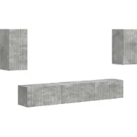 vidaXL Ensemble de meubles TV mural 5 pcs Béton Gris Bois composite