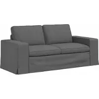vidaXL Canapé 2 pcs Gris foncé Mét¿¿