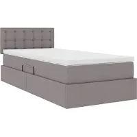 vidaXL Lit de rangement avec matelas, couleur taupe, 100 x 200 cm, revêtement en velours