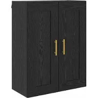 vidaXL Armoire murale noire aspect chêne 69,5 x 34 x 90 cm