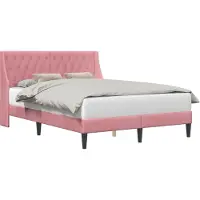 vidaXL Cadre de lit avec tête de lit rose 120 x 200 cm velours