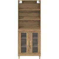 vidaXL Highboard Chêne Artisan 69,5 x 32,5 x 180 cm Matériau dérivé du bois