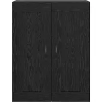 vidaXL Armoire murale noire aspect chêne 69,5 x 34 x 90 cm
