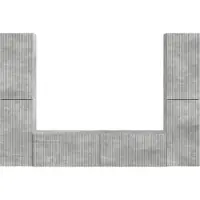 vidaXL : Ensemble de 6 meubles TV, couleur gris béton, fabriqué en panneaux de particules