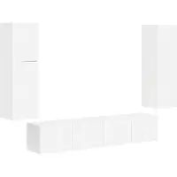 vidaXL Ensemble de meubles TV mural 4 pcs Blanc brillant Bois composite