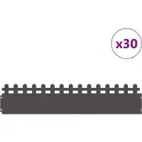 vidaXL Bordures de jardin, 30 pièces, 103 x 0,05 x 22 cm, acier, noir