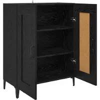 vidaXL Sideboard noir imitation chêne 69,5 x 34 x 90 cm Bois composite