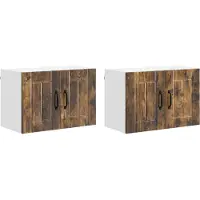 vidaXL Armoire murale LUCCA, 2 pièces, bois composite imitation chêne fumé
