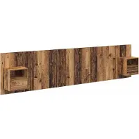 vidaXL Tête de lit avec étagère, 3 pièces, bois de récupération, panneaux de particules