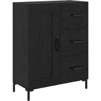 vidaXL Highboard noir imitation chêne 69,5 x 34 x 180 cm Bois composite