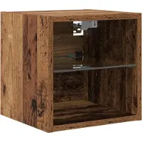 vidaXL Meuble TV mural avec rampes lumineuses LED 6 pcs Bois ancien