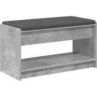 vidaXL Banc d'entrée avec coussin Gris Béton 83 x 38 x 45 cm