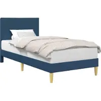 vidaXL Cadre de lit avec tête de lit Bleu 80 x 200 cm Tissu