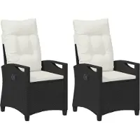vidaXL Chaise de jardin 2 pièces Noir et crème 56 x 60 x 112 cm
