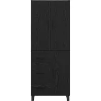 vidaXL Meuble haut, 2 pièces, imitation chêne noir, 69,5 x 34 x 180 cm
