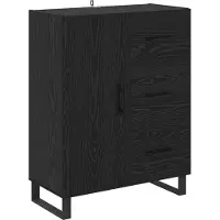 vidaXL Highboard 2 pcs noir imitation chêne 69,5 x 34 x 180 cm