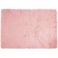 vidaXL Tapis en Peau de Mouton Synthétique Rose 140 x 200 cm Polyester
