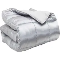 vidaXL Couette d'hiver Argent 220 x 260 cm Satin et microfibre