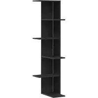 vidaXL Étagère d'angle avec étagère Chêne noir 36.5 x 36.5 x 140 cm
