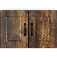 vidaXL Armoire murale PORTO, 2 pièces, bois composite imitation chêne fumé
