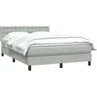 vidaXL Lit boxspring avec matelas gris clair 160x210 cm velours