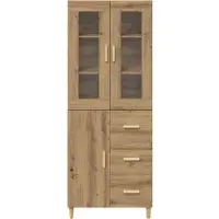 vidaXL Highboard Chêne Artisan 69,5 x 34 x 180 cm Matériau dérivé du bois