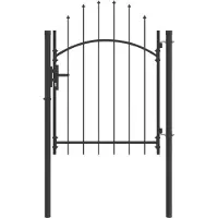 vidaXL Porte de Jardin avec verrouillage Gris 100 x 150 cm Acier