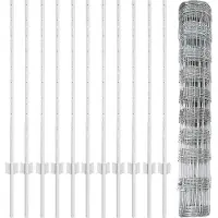 vidaXL Clôture de jardin Wildzaun avec poteaux, 25 x 1 mètre, acier galvanisé, couleur argent, type maille
