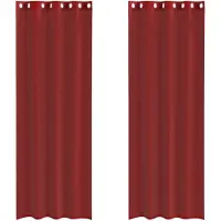 vidaXL Voile Rideaux avec oeillets 2 pcs. Rouge vin