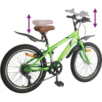 vidaXL vélo pour enfant , 20 pouces, 6 vitesses, pour les enfants de 6 à 11 ans, couleur verte