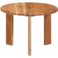 vidaXL : Ensemble de 3 tables gigognes, couleur marron, diamètre 54 cm, hauteur 40 cm, en bois d'acacia massif
