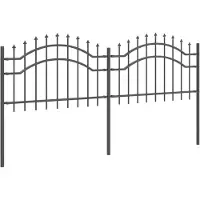 vidaXL Clôture de jardin Woerden Gris 240 x 115 cm Acier thermolaqué