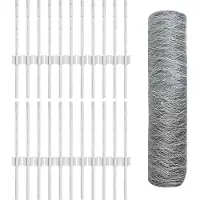vidaXL Clôture avec poteaux , couleur argent