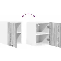 vidaXL Armoire suspendue avec stockage Riga 2 pcs Gris Sonoma et Blanc