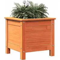 vidaXL Cache-pot de jardin Brun cire 40 x 40 x 39 cm Pin massif
