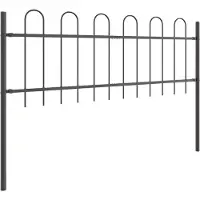 vidaXL Clôture de jardin Gris 3,4 x 0,6 m Acier peint par poudre